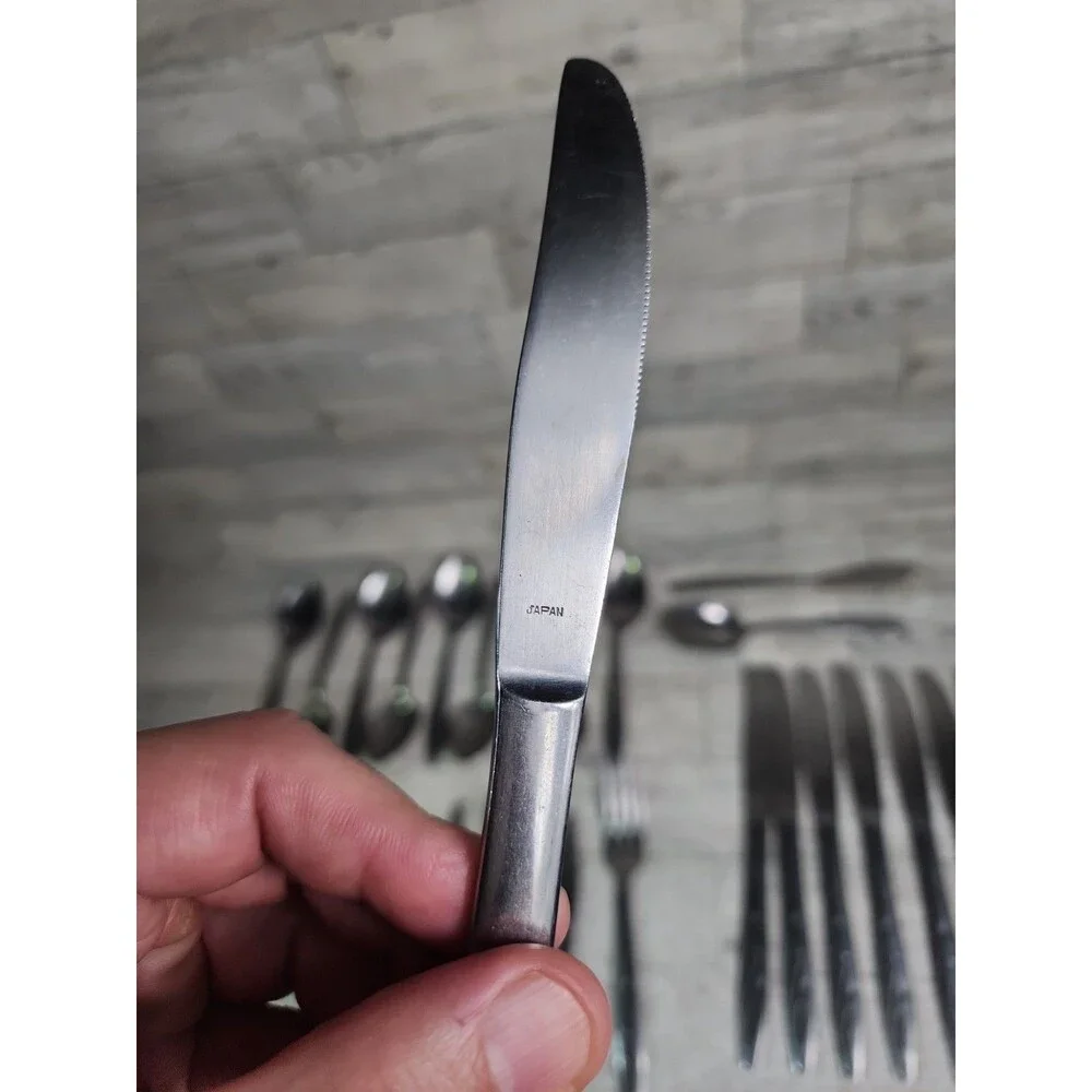 Vintage Atomic Starburst Thor Flatware Lot of 26 MCM Stainless Steel CI Japan